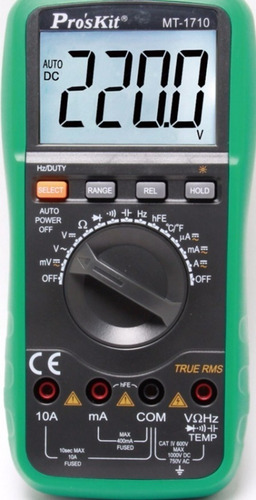 Imagen 6 de 7 de Multimetro Autorrango Proskit Mt-1710 Tester True Rms Pro