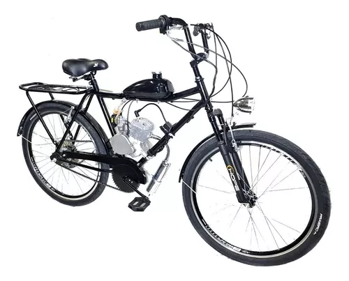 Bicicleta Aro 26 Motorizada 80cc Samy Beach Preta