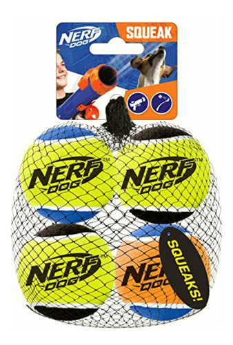 Nerf Dog Pelotas De Tenis Para Perro (2,5 Cm, 4 Unidades),