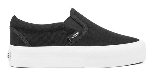 Zapatillas Vicus Slip On Plataforma Lona Negro