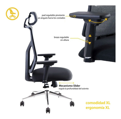 Imagen 5 de 9 de Silla De Oficina Indar Cool Xxl Reforzada Para 230kg
