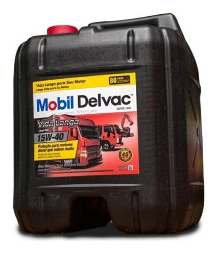 Imagem 2 de 2 de Óleo Motor Mobil Delvac Vida Longa 15w40 Balde 20 Litros
