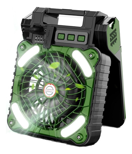 S Ventilador Solar De Camping Recargable Con Linterna Led