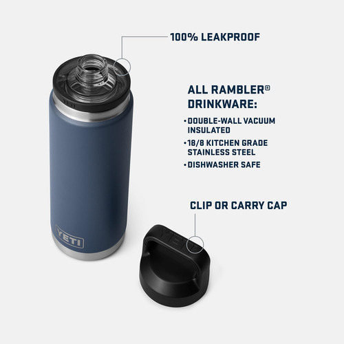 Bottle Yeti Rambler 750ml Vacuum Insulated W/ Chug Cap Navy