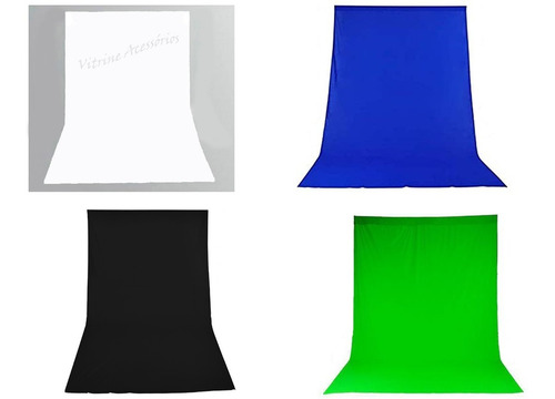 4 Tecido 3x2 Branco/preto/azul/verde Fundo Infinito Estudio Fotográfico Chroma Key Igreja Ring Ligth Iluminador Youtube