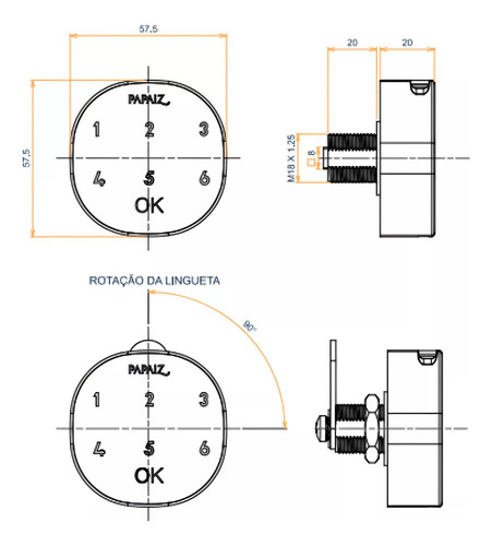 Fechadura Digital Para Móveis Armários Em Aço M1602 Papaiz