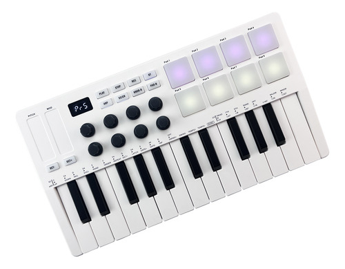 Controlador Midi M-vave De 25 Teclas Y 8 Perillas Con Rgb Re