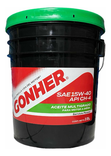 Aceite Motor Diésel 15w-40 Ch-4 Gonher 19 Litros