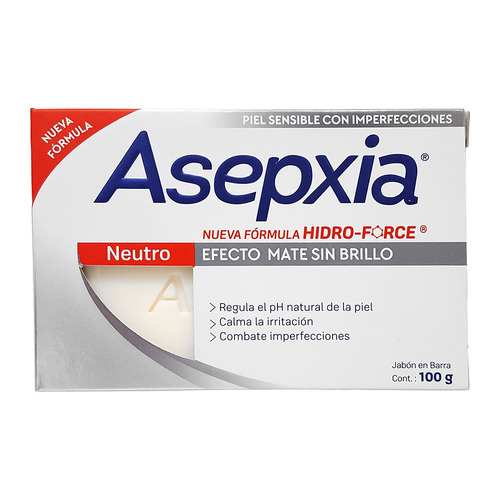 Asepxia Jabón En Barra Neutro Efecto Mate Piel Normal 100g
