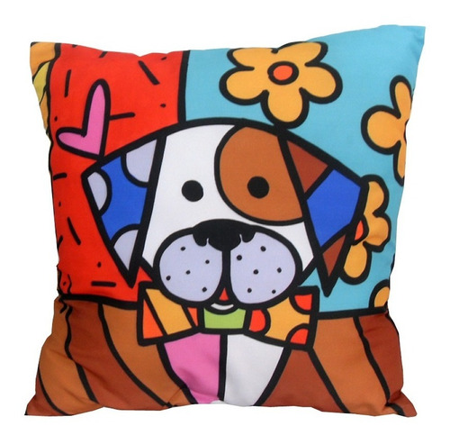 Capa De Almofada Pop Art Cachorro Cachorrinho 42cm R2