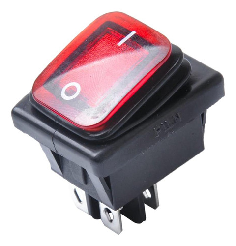 2 Encendido Apagado Interruptor Dpst 12v Rojo