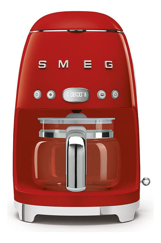 Máquina De Café Smeg Dcf02rduk Roja Con Pantalla Digital Y F
