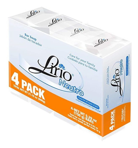Lirio-neutro - Jabón Para Barra (5.3 Oz, 4 Unidades)