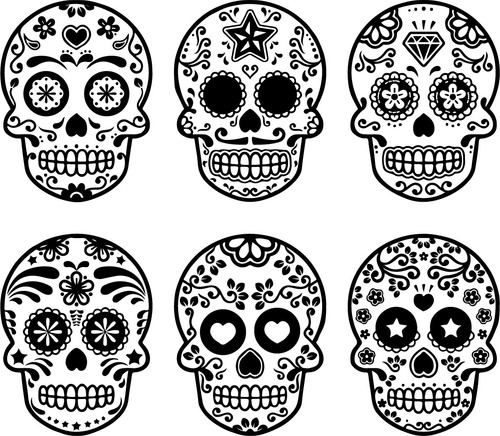 Colección De 20 Vectores De Calaveras Mexicanas
