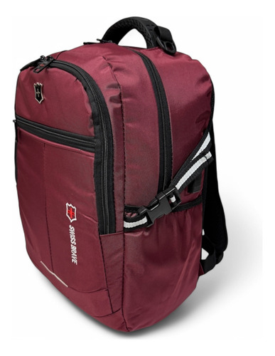 Mochila Backpack Uso Rudo Para Viaje Con Mecanismo Antirrobo Para Laptop 15.6 Pulgadas Con Usb Mochila Escolar Impermeable Deportiva Vino