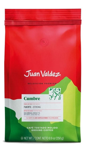 Cafe Colombiano Juan Valdez Cumbre Molido Fuerte 250 Gramos