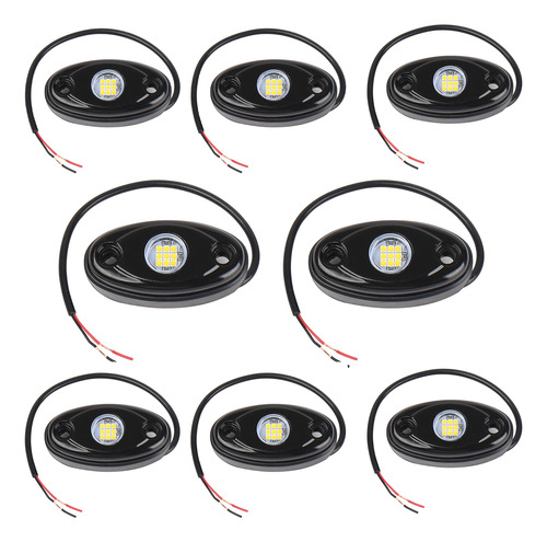 Paquete De 8 Unidades De Luces Led Tipo Roca Ambient Para Ca
