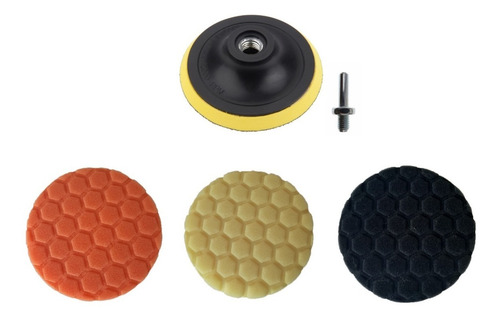 Imagen 3 de 10 de Kit 3 Pads De Pulido 5 Pulgadas (spta) + Backing Plate M14