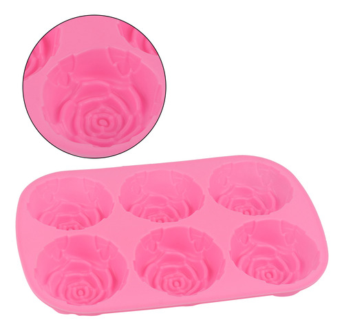 Pudin De Silicona Con Forma De Rosa, 6 Cavidades, Molde Para