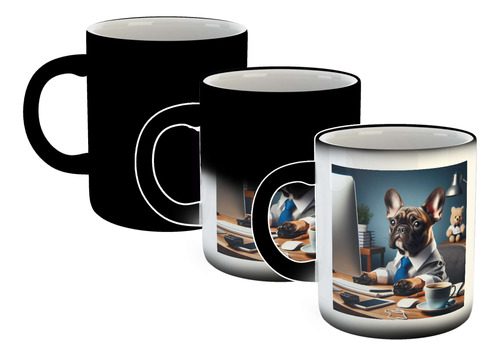 Taza Magica Bulldog Frances En La Computadora Pc