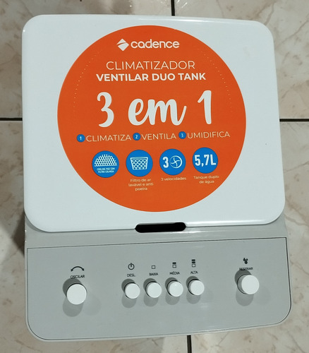 Climatizador De Ar Cadence Duo Tank 5,7l Cor Branco 127v Branco (Usado)
