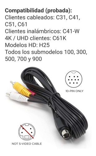 Cable De Audio Video Para Decodificador Directv 10 Pines