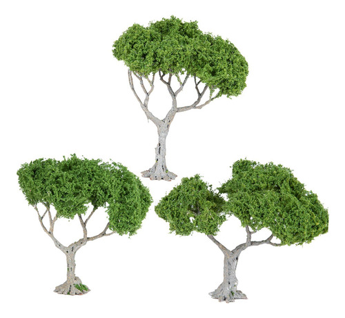 3 Árboles En Miniatura Con Diseño De Árbol De Hoja Ancha