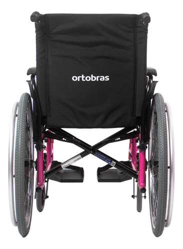 Cadeira De Rodas Avd Alumínio Pés Fixos 48cm Rosa Ortobras