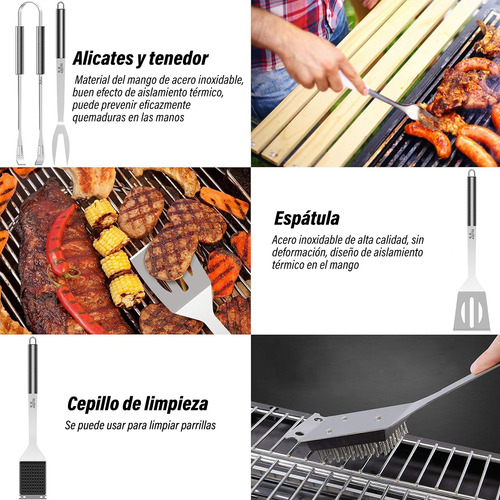 Kit Utensilios Parrillas Barbecue De Acero Inoxidable 25pcs