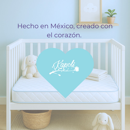 Colchón Para Cuna Corral Kapoli 104 X 70 X 8 Cm Blanco Y Celeste
