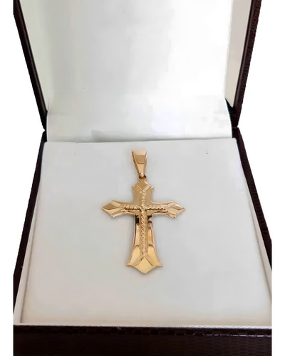 Pingente Cruz Tulipa 7 Gramas Ouro 18k 750 Cor Amarelo