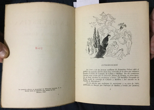 La Celestina Fernado De Rojas. Ilustrado Edic. 1947 (Usado)