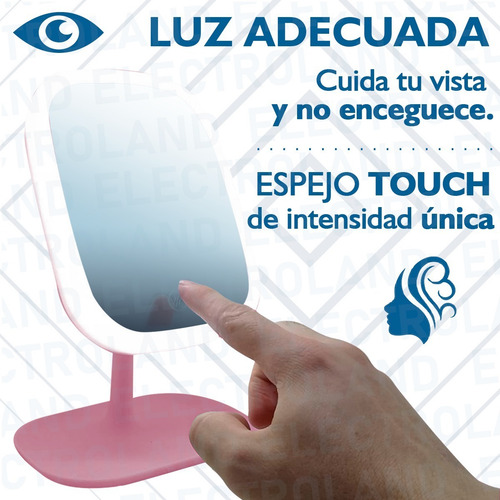 Espejo Luz Led Smart Táctil Armable Usb Porta Accesorio