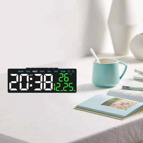 Reloj Despertador Digital Multiusos Concha Negra Tiempo