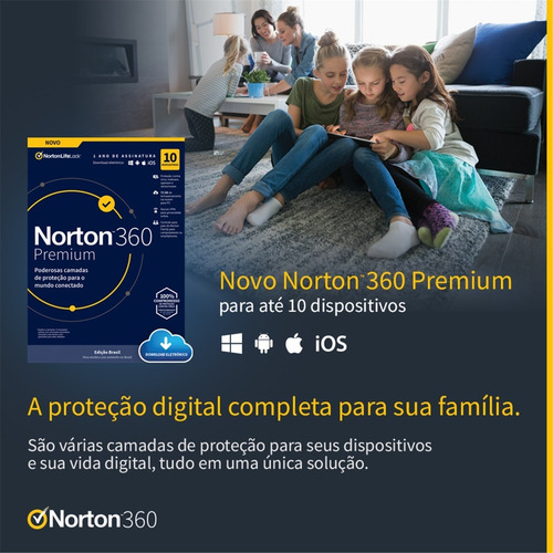Imagem 2 de 5 de Norton Antivirus Premium P/10 Dispositivos 12 Meses Download