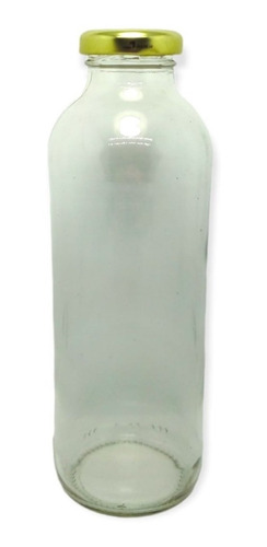 Imagen 7 de 10 de Frasco Vidrio Botella Jugo 500 Cc Boca Ancha T/metal Pack X5