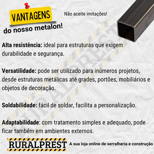 Metalon 100x100 Mm - Barra Aço - 10 Peças De 10 Cm (100 Mm)