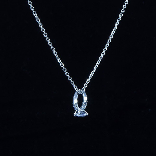 Imagen 4 de 7 de Collar Anillo De Compromiso Plata Fina .925 Con Zirconia