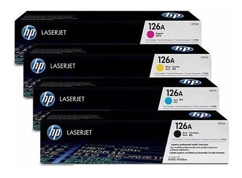 Kit De 4 Toner Hp 126a Original Ce310a,ce311a,ce312a,ce313a