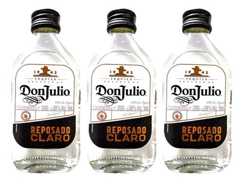 Pack De 3 Tequila Cristalino Rep.100% Don Julio Claro 200ml