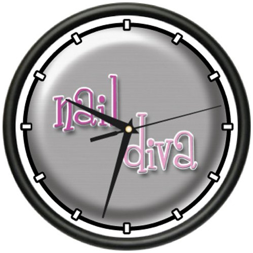 Nail Diva Reloj Pared Salon Manicure Manicurist Uña Belleza