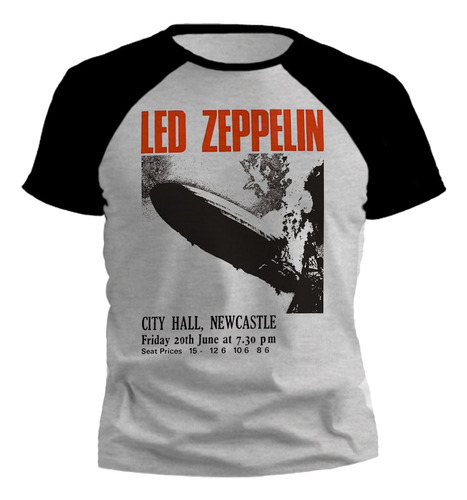 Remera Led Zeppelin Diseño Exclusivo Gris Ranglan