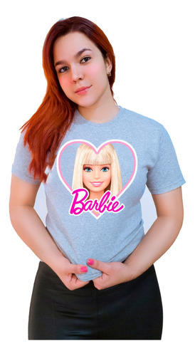 Polera Barbie Corazon Logo Tendencia Rosa Todas Las Tallas