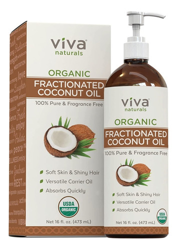 Aceite De Coco 100% Puro Fracc Orgánico 473ml Viva Naturals
