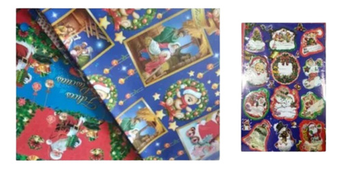 Papel Regalo Navidad X 50 Und + 50 Tarjetas De / Para