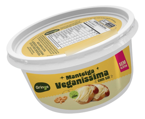 Kit C/ 6 Manteiga Vegetal Com Sal Vegana Base Castanha 180g