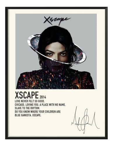 Poster Michael Jackson Album Music Tracklist Xscape 80x40