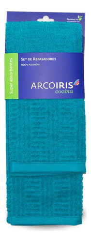 Pack X2 Repasadores Arco Iris Mint Algodón Color Petróleo Maku