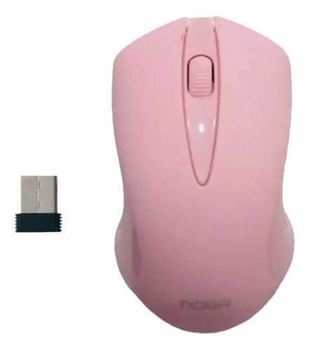 Mouse Inalambrico Noga Ngm-680 Wireless Pc Notebook Nano Usb Color Rosa