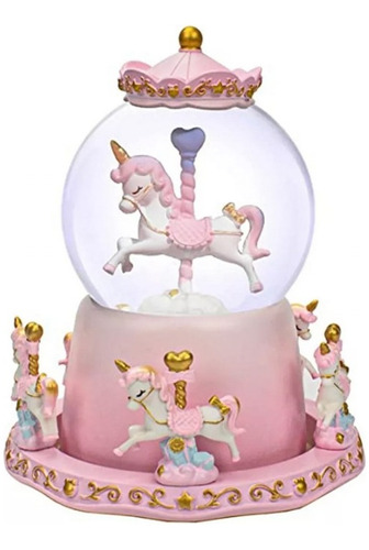 Caja Musical Bola De Cristal Unicornio Kawaii Musical Esfera